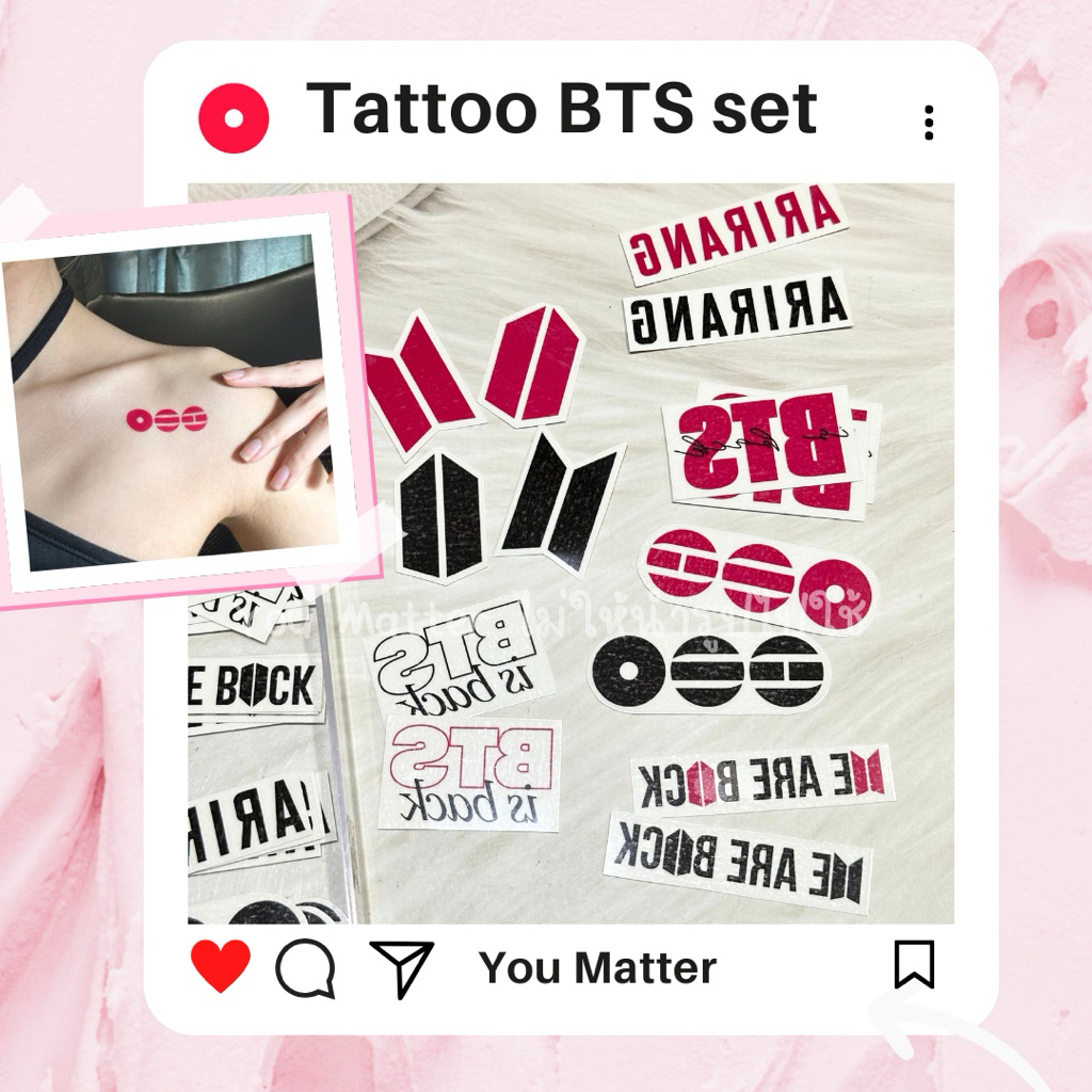 พร้อมส่ง TATTOO BTS set แทททูบังทัน ARIRANG 7 ชิ้น ฉลองอัลบั้มใหม่และทัวร์คอน bts is back
