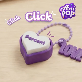 พวงกุญแจชื่อ 3 มิติ · รูปหัวใจ · AniPoP Heart Clicker · เปลี่ยนชื่อ-เลือกสีได้ · ของขวัญของที่ระลึก · [K010]