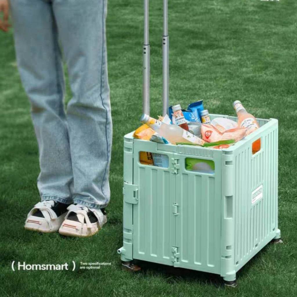 Homsmart รถเข็นพับได้ รุ่น S15-45L , O14-65L หมุน 360 องศา ลื่นปรื้ด รับน้ำหนัก 70 โล นั่งบนฝาได้ น้ำหนักเบา ราคา ถูกที่สุด ดีลบีเคเค แกลเลอรีภาพที่ 4