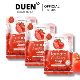 [ของแท้ มีQRสแกน]สบู่มะเขือเทศ Tomato Revitalizing Soap ลดหน้ามัน ผิวเรียบเนียน กระจ่างใสสูตรอ่อนโยน