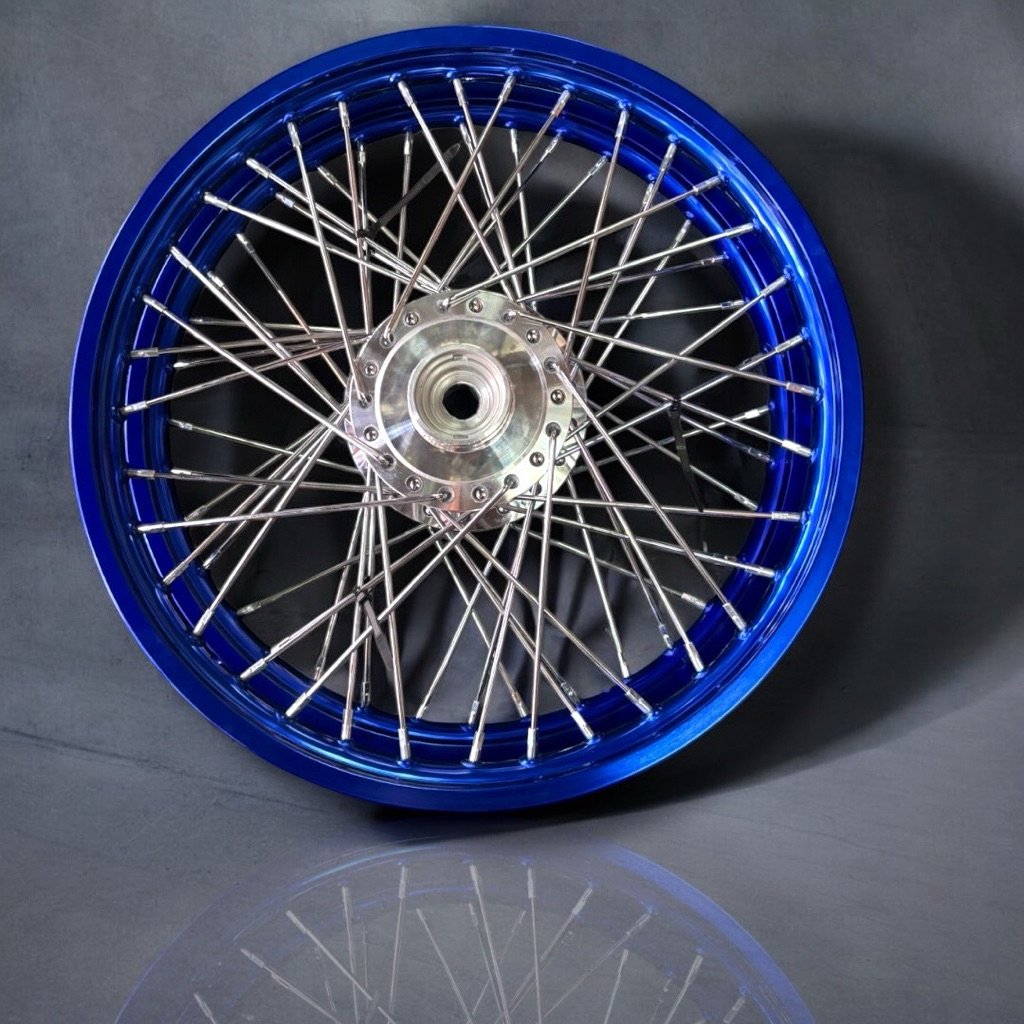 ชุดวงล้อ+ดุมเงา 1.40 ขอบ 17" หน้า/หลัง รุ่น wave 125 R ,wave 100s u box มอเตอร์ไซค์ Motorcycle