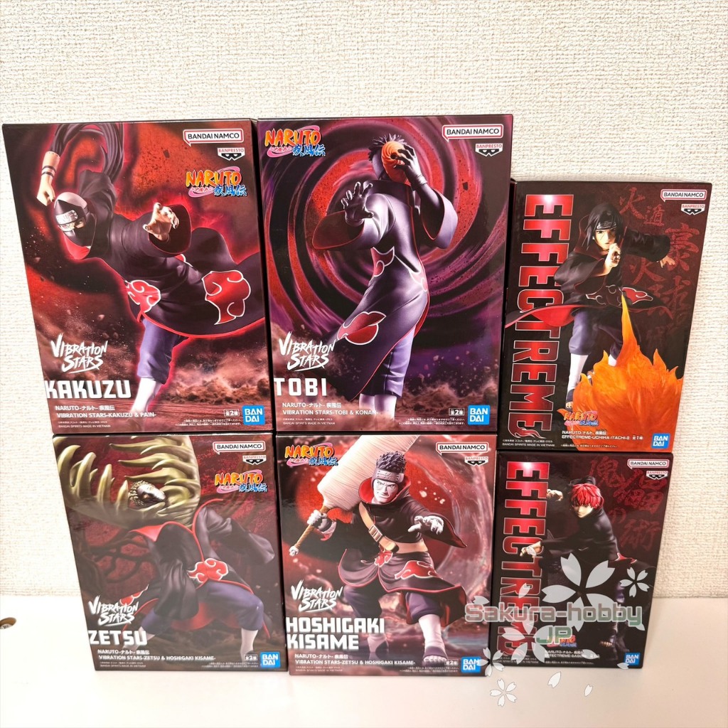 NARUTO Shippuden Akatsuki Figure Set [Vibration Stars & Effectreme] Itachi / Sasori / Kisame / Tobi 