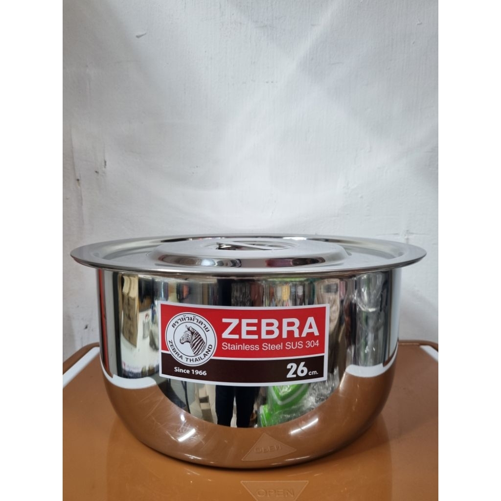 Zebra หม้อแขก 26 ซม ตราหัวม้าลาย หม้อไม่มีหู