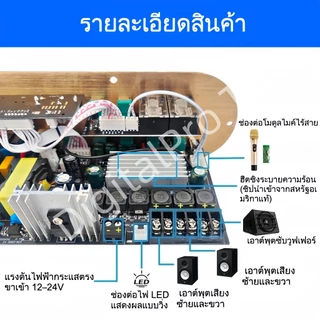 แอมป์จิ๋ว D900 เครื่องขยายเสียงบลูทูธ D800 แอมขยายเสียง AC220V/DC12-24V เครื่องขยายเสียง tube amplifier usb