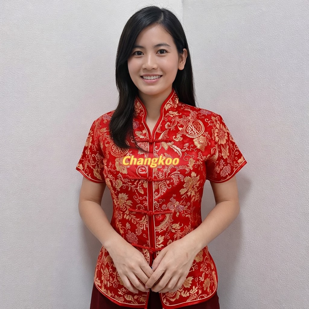 กี่เพ้า ตรุษจีนแฟชั่น เสื้อกี่เพ้าแขนสั้น กี่เพ้าตรุษจีน ชุดเพื่อนเจ้าสาว งานดี ผ้าหนา ราคาถูกที่สุด