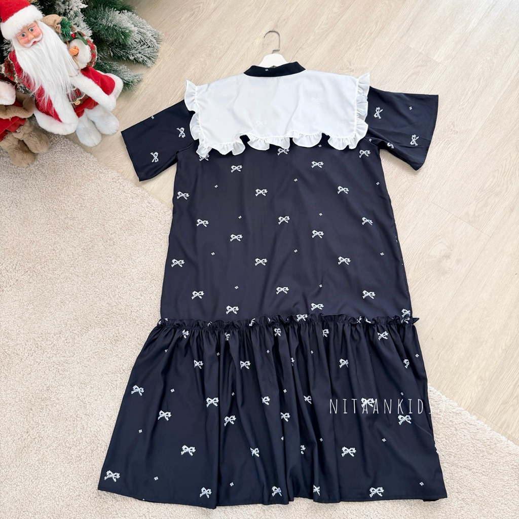 NITAANKIDS:) ชุดแม่ 1 ชุด ลาย BLACK BOW FAM SET รูปที่ 5