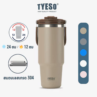 TYESO NEW CUPS แก้วน้ำหูหิ้ว สแตนเลส 304 ถอดล้างได้ มีให้เลือก 6 สี 01-01023/01-01024 600ML/900ML