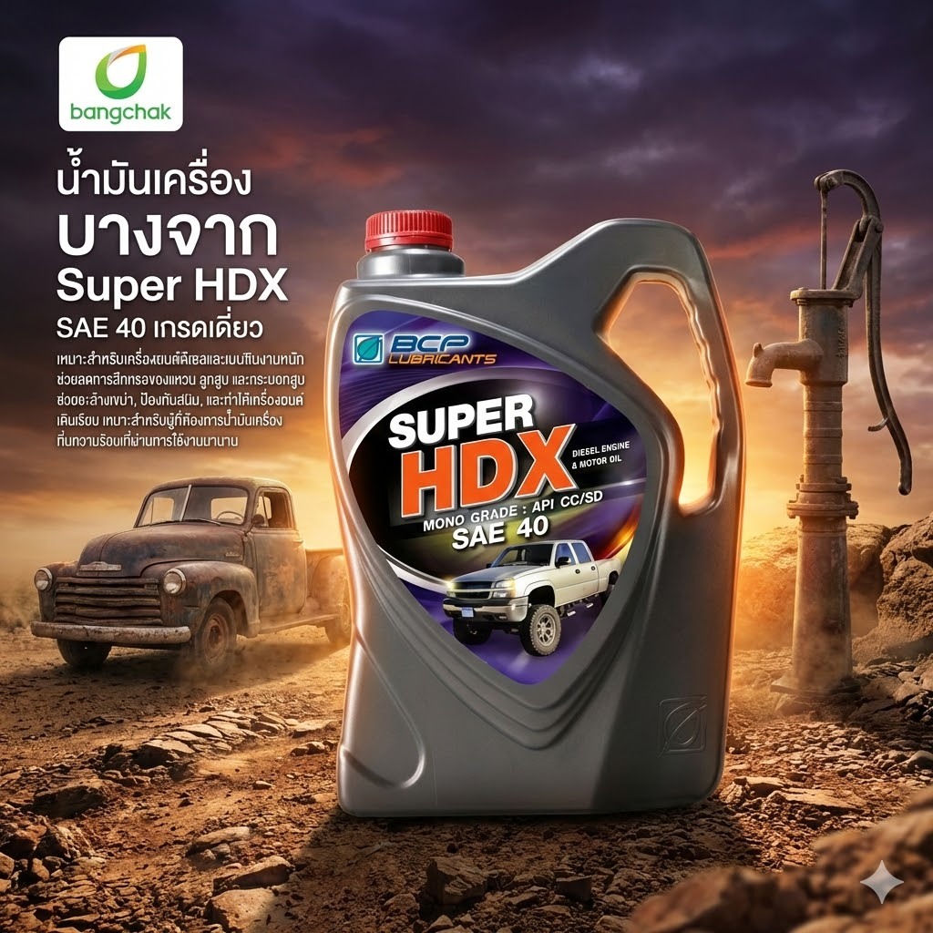 น้ำมันเครื่องบางจาก Super HDX CC/SD 40 ขนาด 5 ลิตร