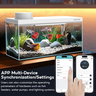 MeeGoo ตู้ปลาอัจฉริยะ 5L Smart Fish Tank ควบคุมการให้อาหารอัตโนมัติ มีระบบกรอง ปั๊มน้ำ ควบคุมAPP
