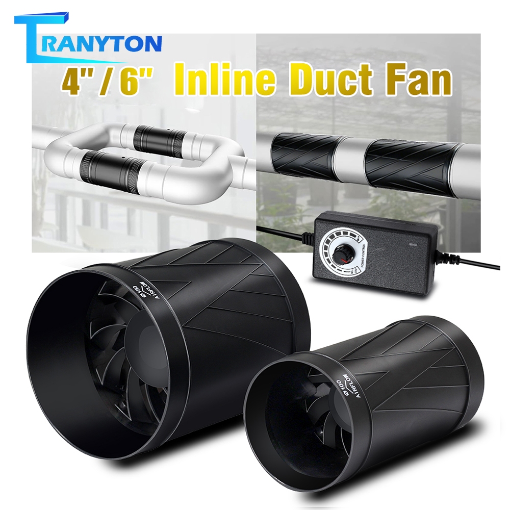 พัดลมอินไลน์ 4นิ้ว/6นิ้ว INLINE DUCTFAN 7W/22W กำลังสูง 130CFM/345CFM , มอเตอร์ไร้แปรงถ่าน DC ทองแดงบริสุทธิ์เกรดสูงสุด