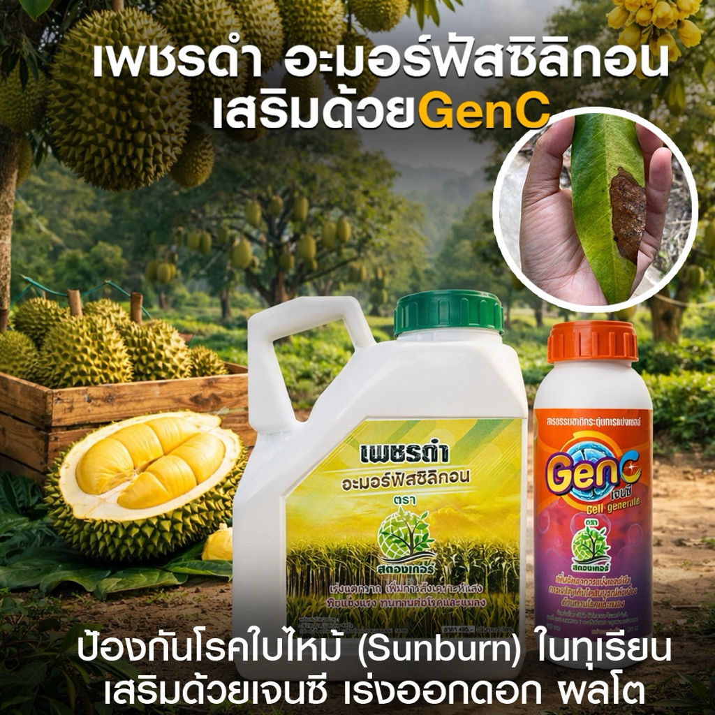 เพชรดำ อะมอฟัสซิลิคอน คู่ เจนซี ชุดนี้หยุดโรคใบขาวอ้อย  (ชุดใหญ่)