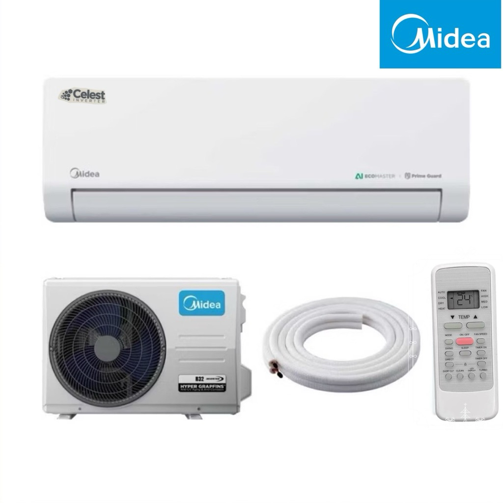 Midea Celest New 2026 MSCE-CRFN8-ID/OD 9000-12000BTU แอร์ติดผนังไมเดียคอยทองแดง (ไม่รวมติดตั้ง) ส่งไ