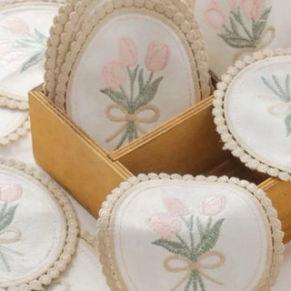 ลูกไม้ปัก ตกแต่งงาน DIY งานปักบนผ้าขน สวยละมุน พร้อมส่งค่ะ