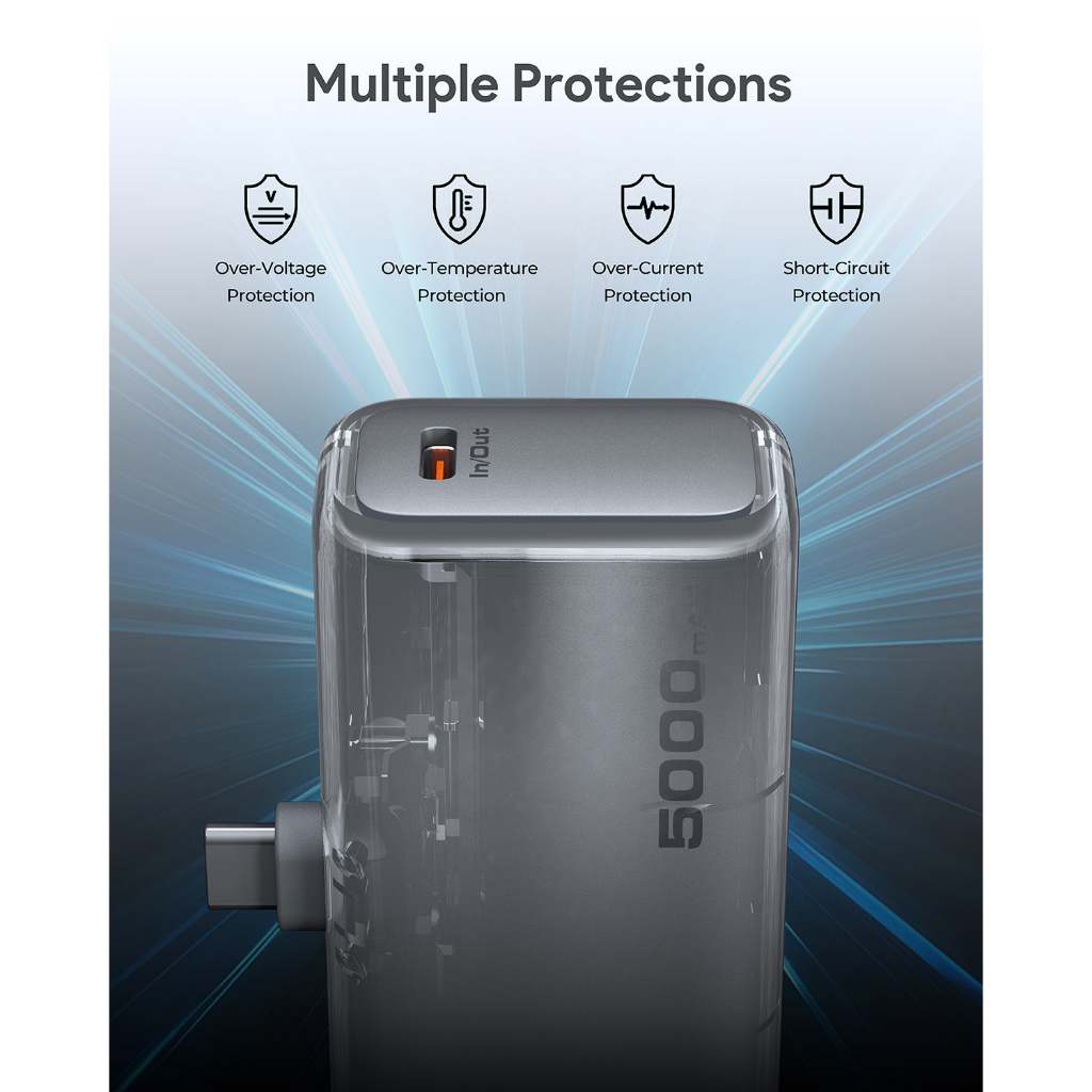 AUKEY PB-Y59 Spark Mini 5000 Portable Power Bank with Built-in USB-C Port