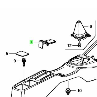 ฝาปิดช่อนคอนโซลกลาง Honda Jazz GE ใต้มือเบรค เบรคมือ Lid Cover *NH167L* (Graphite Black) แท้เบิกศูนย