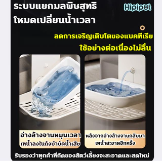 สัตว์เลี้ยง 3L น้ำพุแมวอัตโนมัติ ระบบเซนเซอร์ เทน้ําอัตโนมัติ ถังให้น้ำสัตว์เลี้ยง ระบบกรอง เหมาะสำหรับแมว, สุนัข