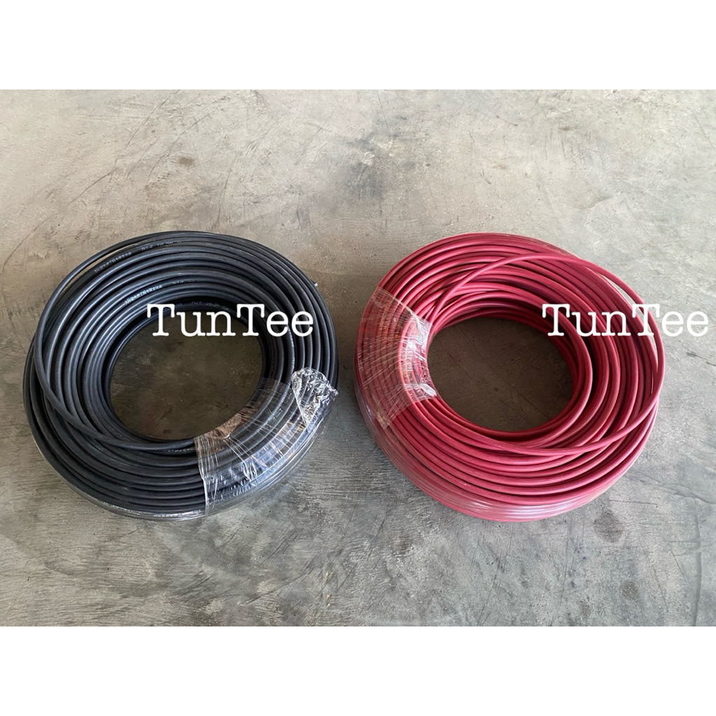 สายไฟPV1  สีดำ/แดง สำหรับโซล่าเซลล์ 1x4 และ 1x6