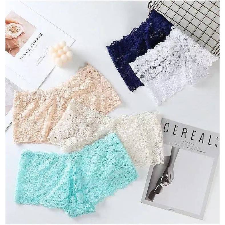 Lace & Bliss🌸 #Y07 กางเกงชั้นใน วีเอว ลูกไม้ เซ็กซี่ นุ่ม และระบายอากาศ สําหรับผู้หญิง ฟรีไซส์ เนื้อนุ่มใส่สบาย
