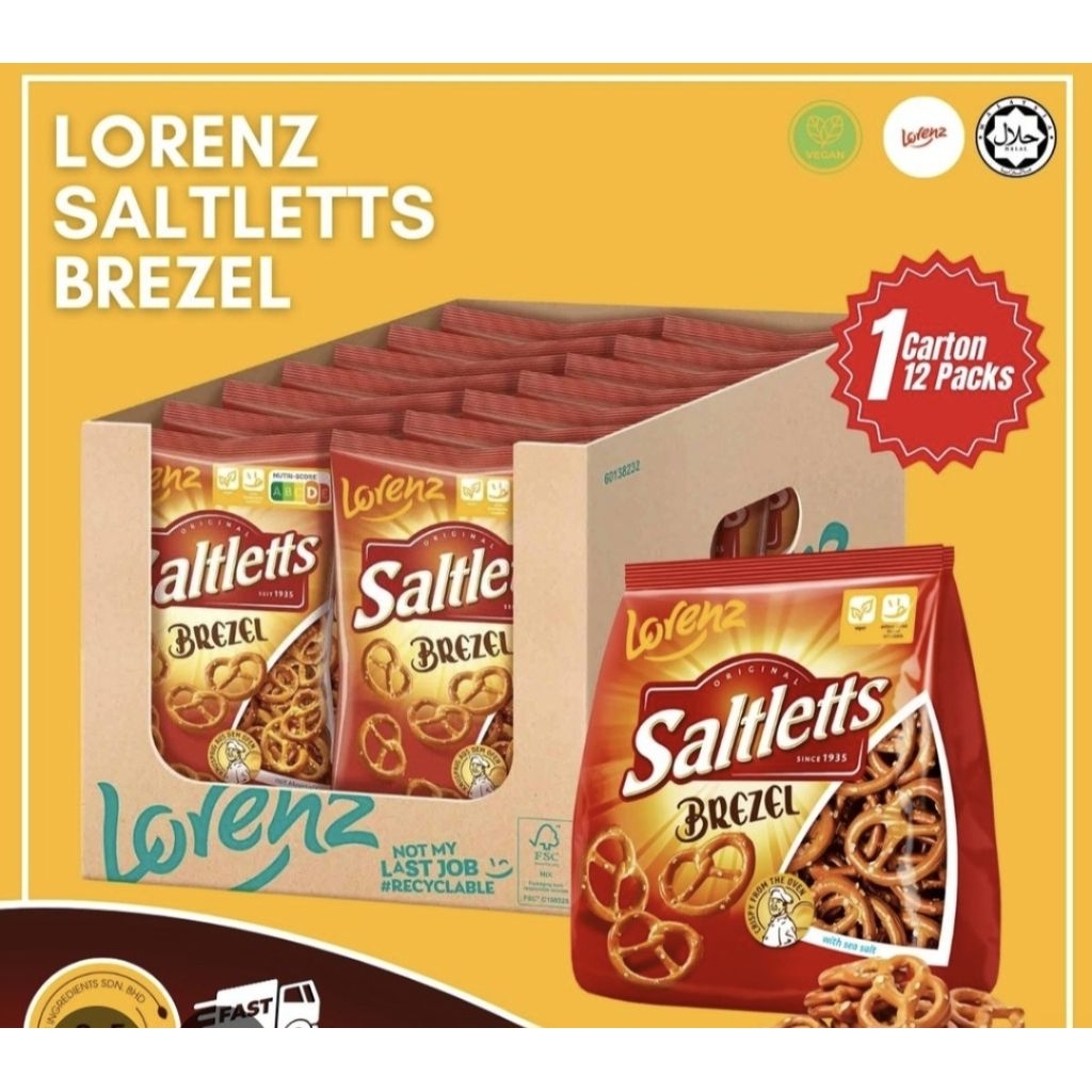 ลอเรนซ์ขนมปังอบกรอบ Lorenz Saltletts รสเกลือ เกรดพรีเมียม