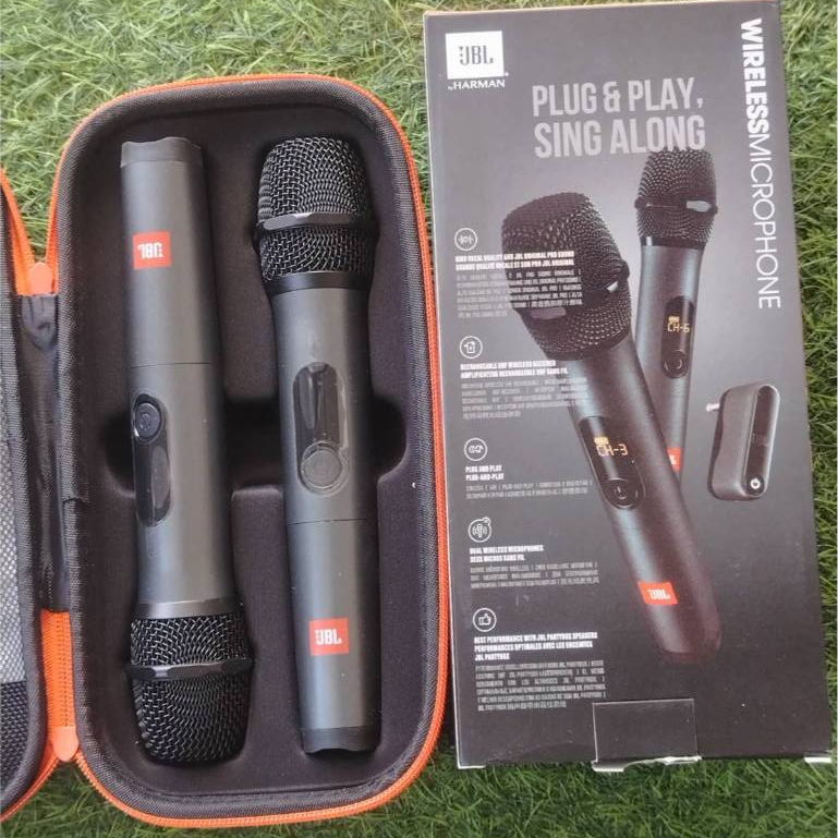 JBL Wireless Microphone Set ไมค์ลอยคู่ ไมโครโฟนไร้สาย มือถือคู่  ไมค์ลอยไร้สาย ไมค์ลอยพกพา