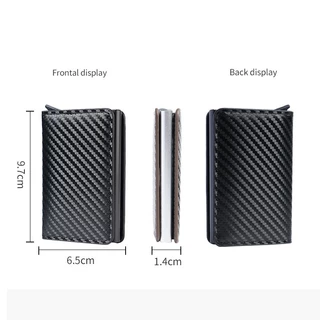 กระเป๋าสตางค์ RFID คาร์บอนไฟเบอร์ - ที่ใส่บัตรป๊อปอัพอัตโนมัติพร้อมการป้องกันการโจรกรรม​