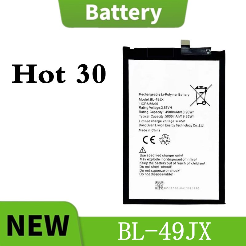แบตเตอรี่สำหรับ แบต infinix hot 30 คุณภาพสูง ทนทาน ใช้งานได้ยาวนาน