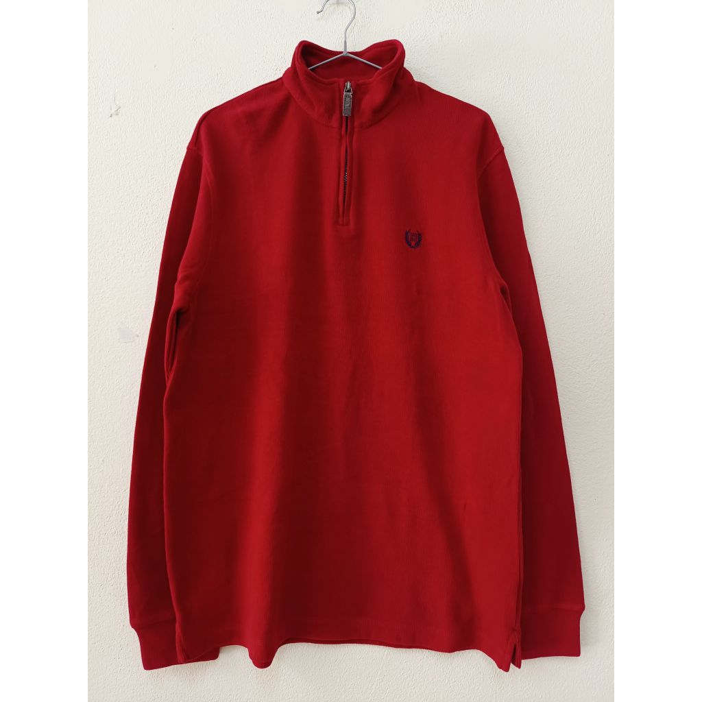 *พร้อมส่ง*🇹🇭เสื้อ Chaps quarter-zip fleece sweater in red