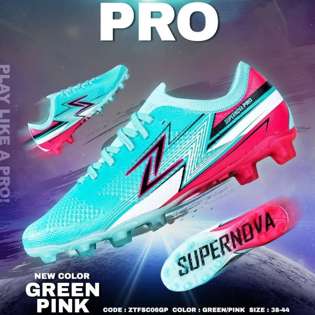 (ZETAลิขสิทธิ์💯)ไซส์ 38-44 รองเท้าฟุตบอล/สตั๊ด ZETA SUPERNOVA PRO Flyknit ไซส์เด็ก-ผู้ใหญ่