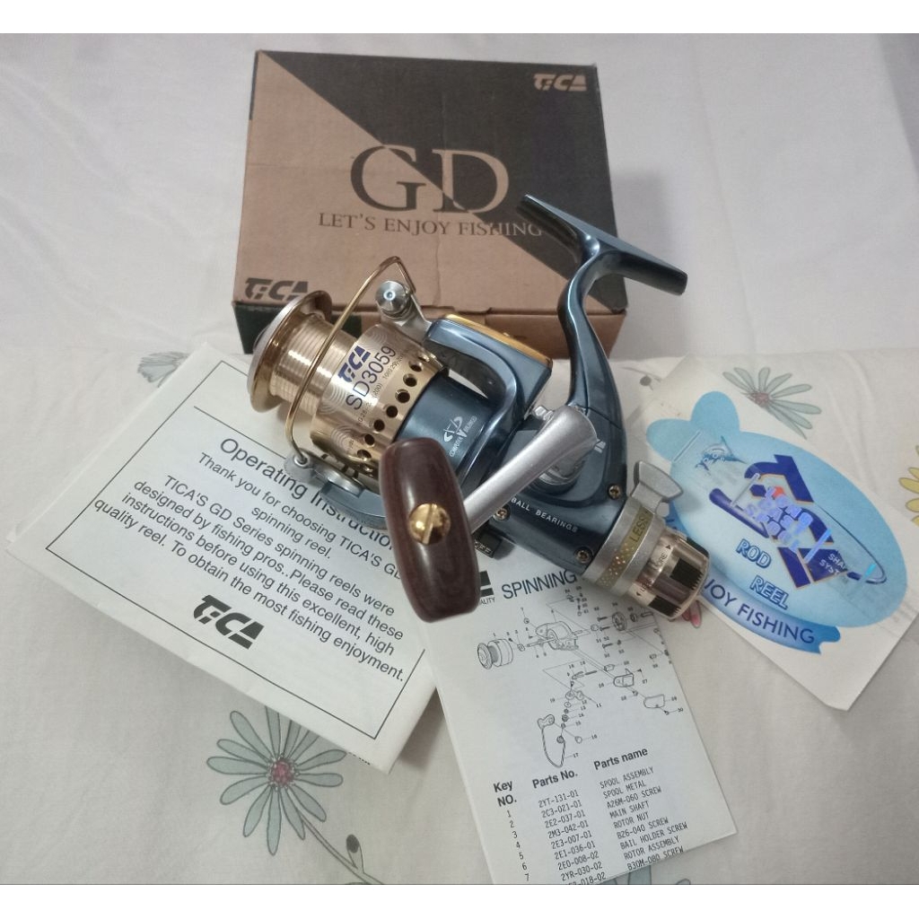 รอกสปินนิ่ง Tica SD3559 เบรคท้าย พร้อมกล่องเดิมๆ รอกใหม่เก่าเก็บ รอกคลาสสิค รอกสะสม Spinning Reel รอ