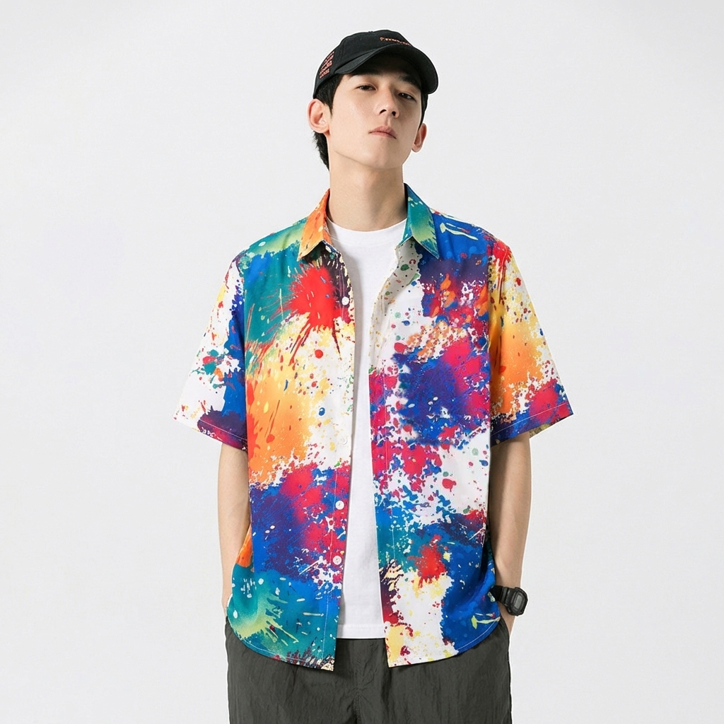 Chaistyle สไตล์ชายหาดฮาวาย เสื้อเชิ้ตพิมพ์ลาย แบบหลวม ผ้าระบายอากาศ มีหลายสไตล์ให้เลือก ใส่ได้ทั้งชายและหญิง - 4