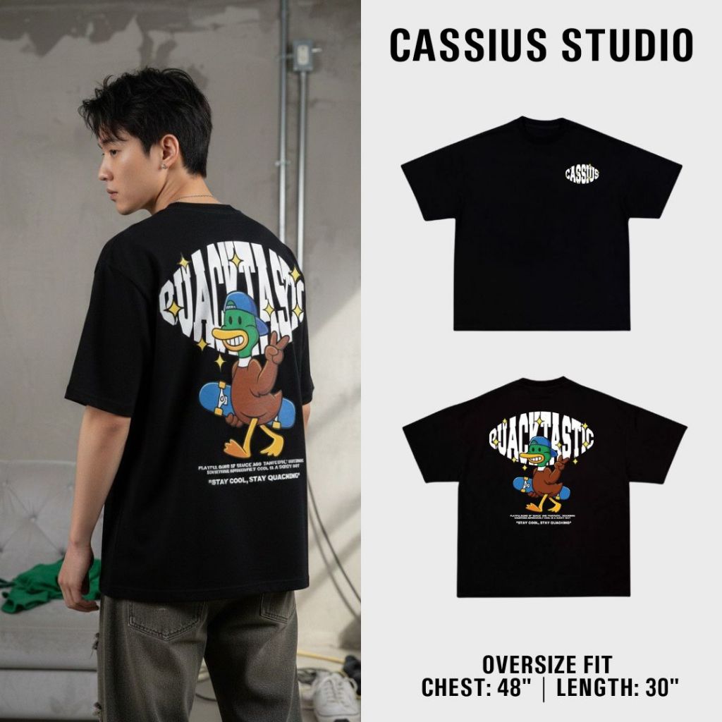 CASSIUS PREMIUM COTTON 100% OVERSIZE สกรีนลาย พรีเมี่ยม &เป็ดหน้าเขียว