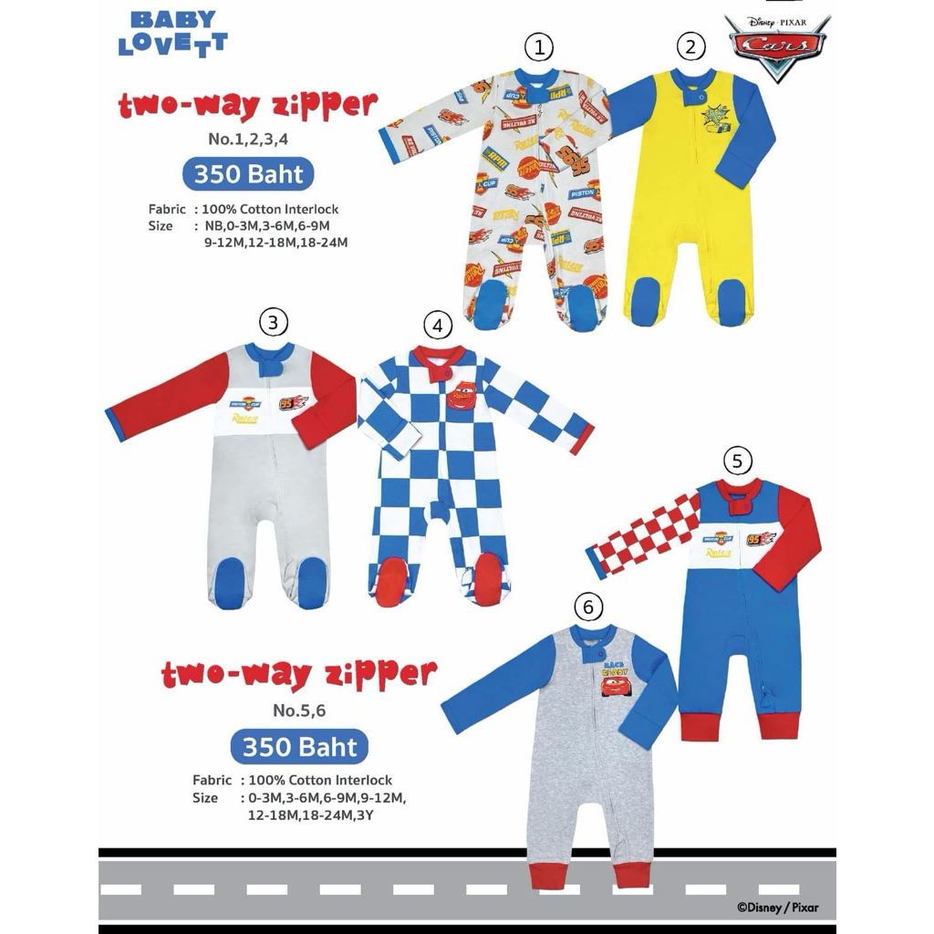 BabyLovett ชุดนอนเด็ก 👶 แบบคลุมเท้า two-way zipper [New with tag🏷️]