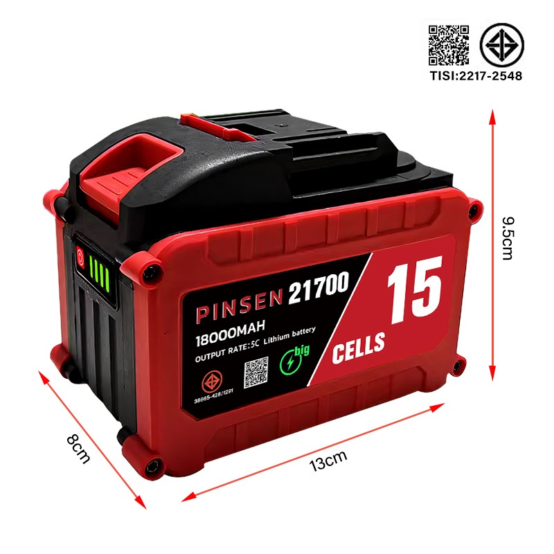 PINSEN 21V-5C 5/10/15เซลล์ 21700 แบตเตอรี่ ความจุแบตเตอรี่ลิเธียมสำหรับ MAKITA JIAPU TANZU
