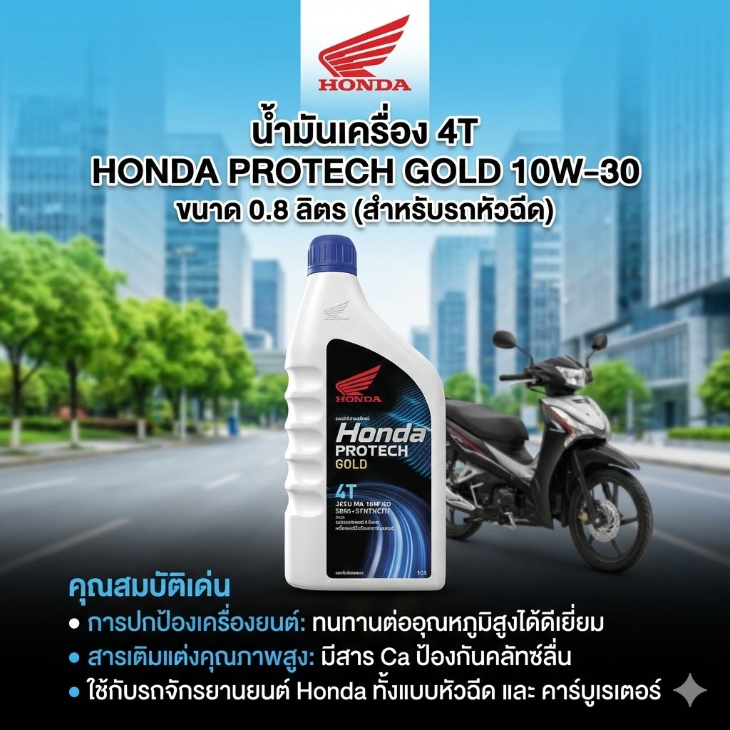 4T HONDA PROTECT GOLD SAE10W-30 ขนาด 0.8 ลิตร