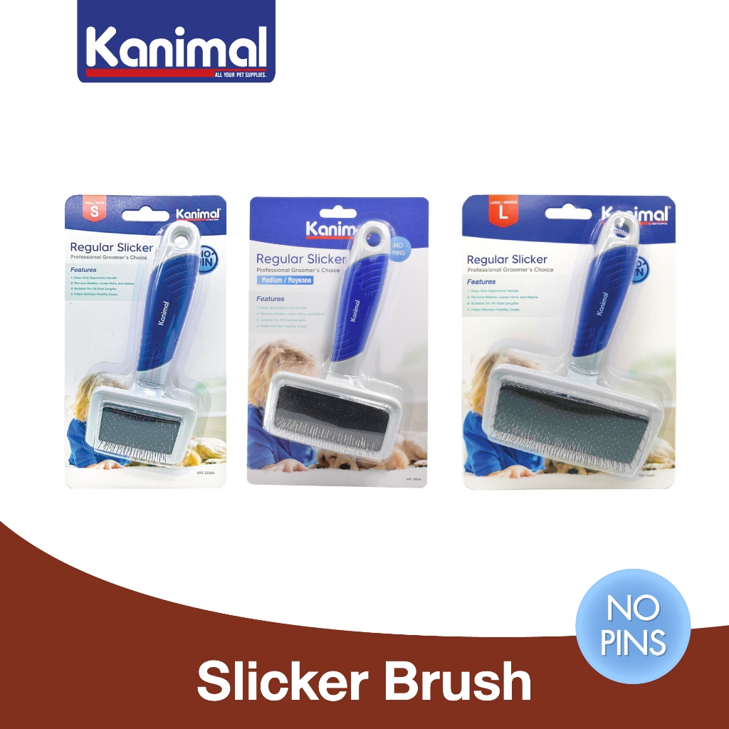 Kanimal Slicker Brush แปรงสลิคเกอร์ หวีขนสุนัข แปรงแมว หวีสางขน (ไร้หมุด) มีให้เลือก 3 ขนาด