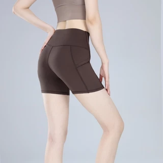 GymHub กางเกงขาสั้นกีฬาสตรี เนื้อผ้ายืดหยุ่น แห้งเร็ว เอวสูงยกกระชับสะโพกและหน้าท้อง สร้างทรงก้นสวยสำหรับโยคะ วิ่ง และฟิ