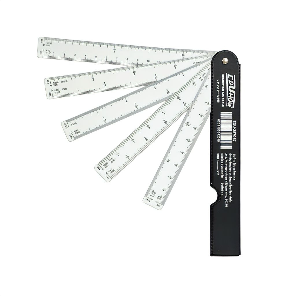 Eduhow ไม้บรรทัดสเกลพัด EDU-287087 (Reduction Fan Scale) ราคาต่อ 1 ชิ้น