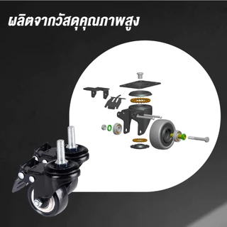 Homemark ล้อเลื่อน ล้อเสริมใช้กับ ชั้นวางของ หรือล็อกได้ ล้อหมุน 360องศา แถมอุปกรณ์ครบ ล้อยาง ไร่เสียง เคลื่อนย้าย สะดวก
