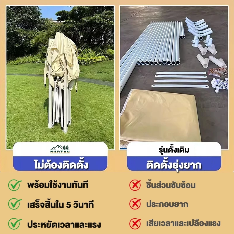 NIUYEAN เต็นท์พับ โครงเหล็กหนา thumbnail 10