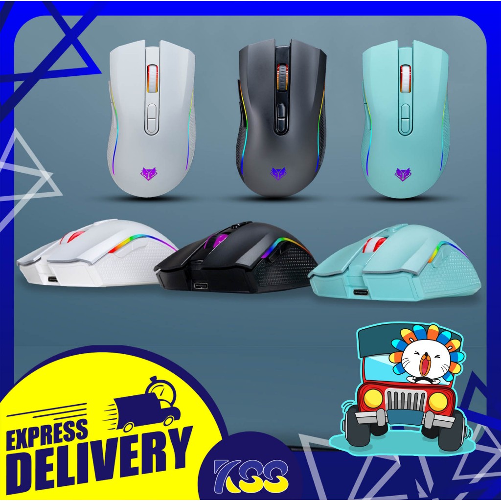 เมาส์เกมมิ่งไร้สาย Nubwo รุ่น NM89W Wireless Gaming Mouse RGB wireless / Bluetooth มี 3 สี เปิดบิล V