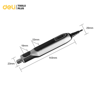 Deli ชุดเครื่องเจียร์ไฟฟ้า เครื่องเจียร์มินิ เครื่องเจียร์ไฟฟ้าพร้อมอุปกรณ์เสริม 31 ชิ้น Straight Grinder