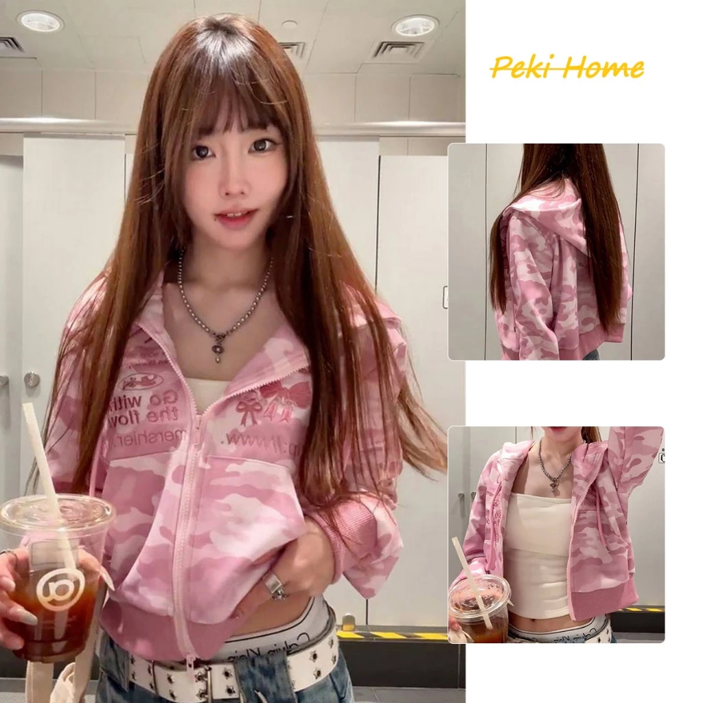 เสื้อฮู้ดแขนยาว ทรงคอสูงปักลายปีกผีเสื้อ