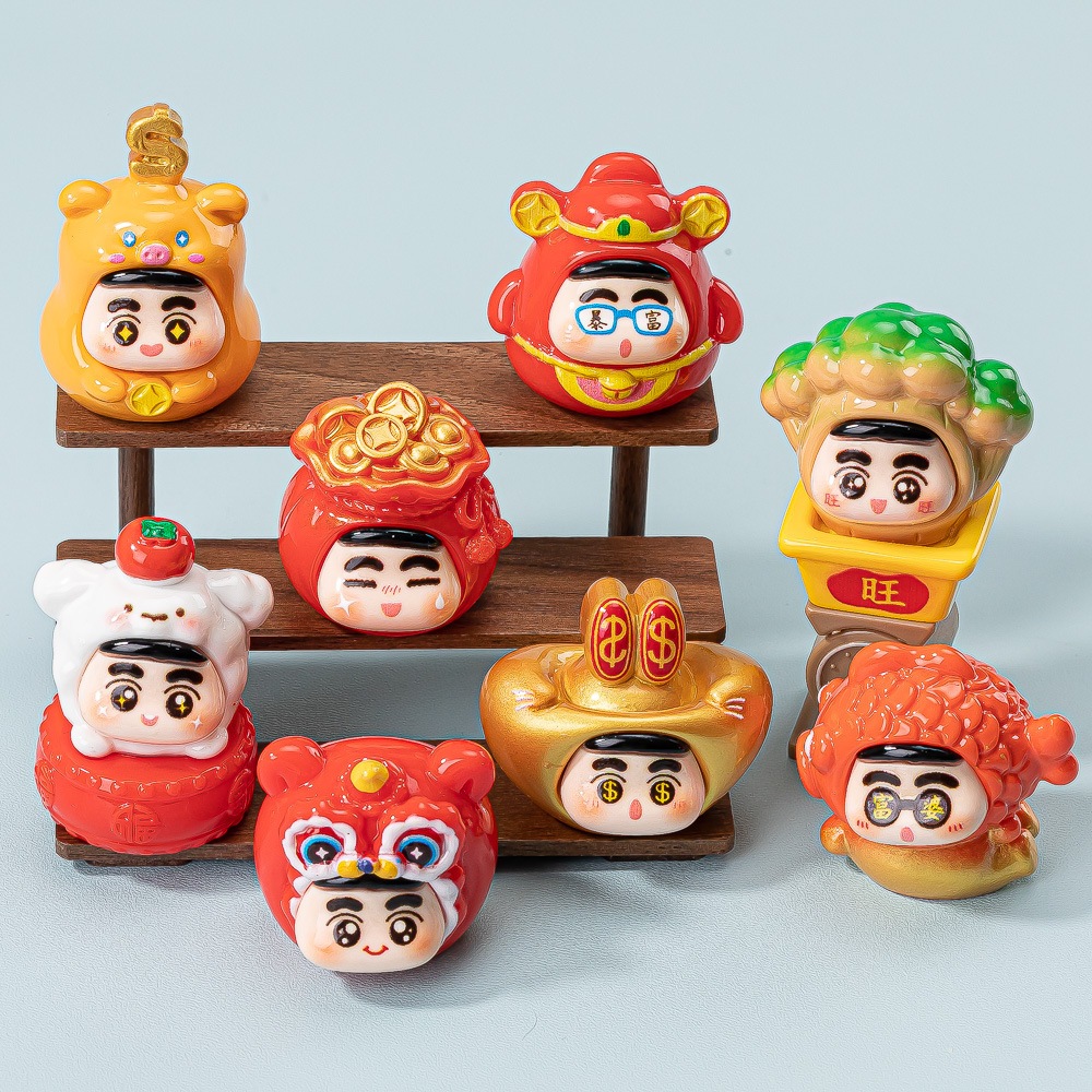 พร้อมส่ง ของตกแต่ง สะสม DIY ชินจังปีใหม่ ตรุษจีน (1 SET 8 ตัว)