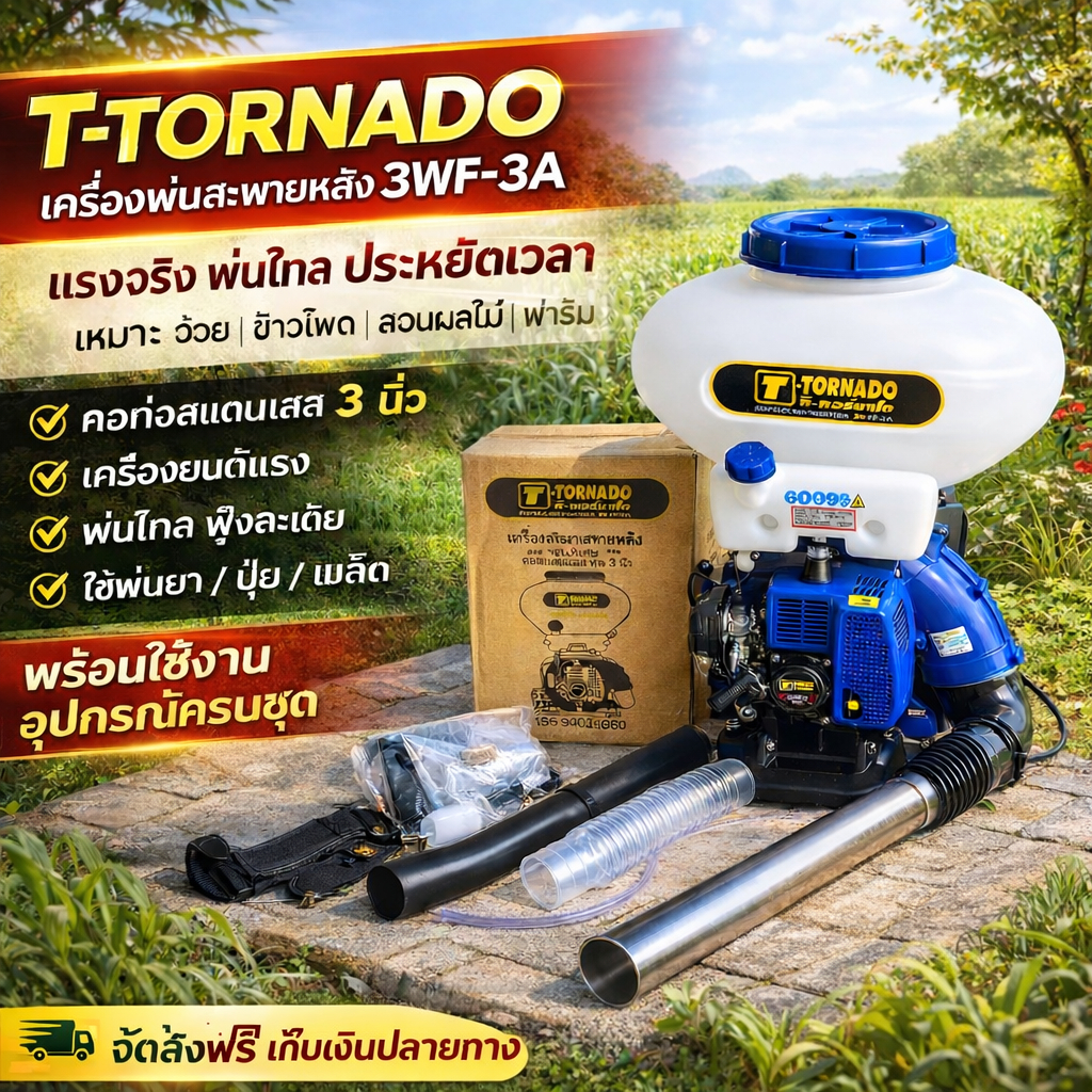 เครื่องหว่านปุ๋ย 💥รุ่นใหม่ 💥พ่นเมล็ดข้าว 3 แรง ขนาด 25L  (ลิ้นเลท คอใหญ่ สตาร์ทติดง่าย)