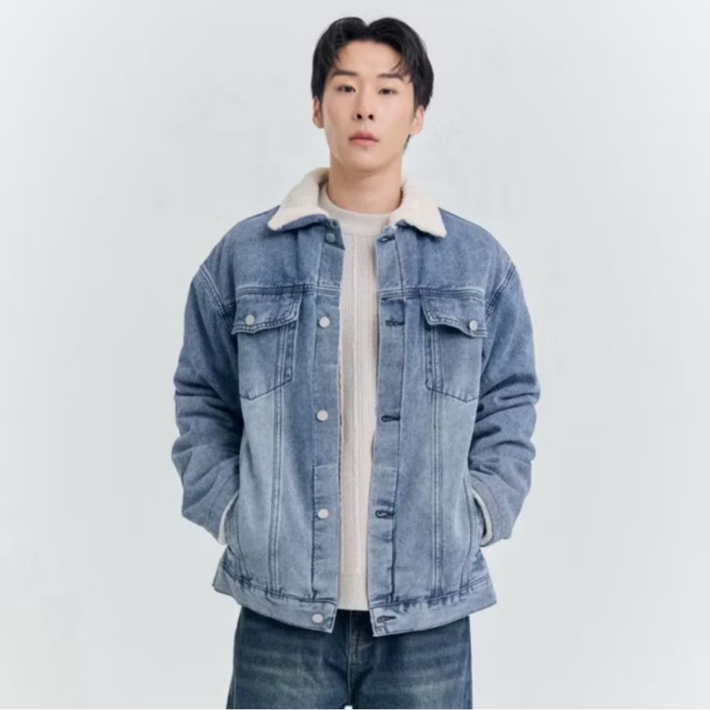 ส่งต่อมือ2✨️ใส่ครั้งเดียวถ้วน แบรนด์ Umore.edition Jacketยีนส์สีอ่อนบุขนด้านในกันหนาวได้ดีมาก