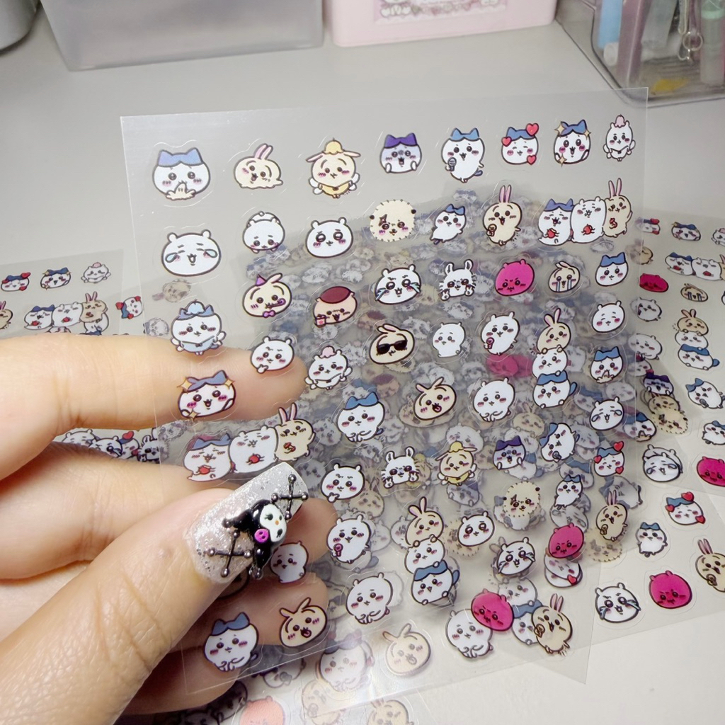 ✨🍡พร้อมส่ง!สติ๊กเกอร์ตกแต่ง Chikawa PVC ขนาดเล็ก ลายการ์ตูน 1แผ่น
