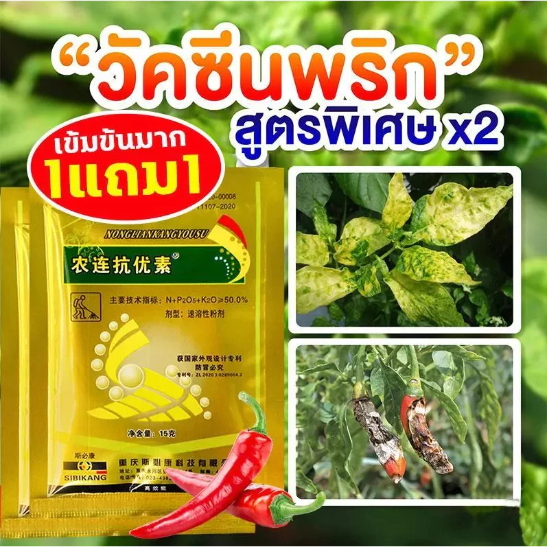 【ซื้อ 3 แถม 3】 กำจัดโรคเน่าในพริก, กำจัดโรคพริก, ไตรโดเดอร์มา, สารป้องกันเชื้อรา, กำจัดโรคพืช, พริก, กุ้ง, โรคแอน