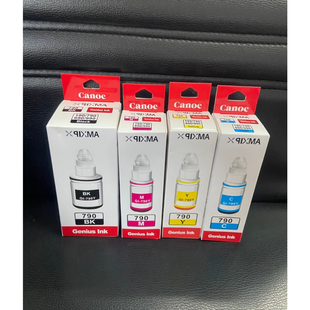 หมึกเติม ใช้กับเครื่องปริ้นเตอร์ canon 790 g2010/2000/3010 เติมได้ทุกรุ่น 4 สี (เกรดพรีเมี่ยม)