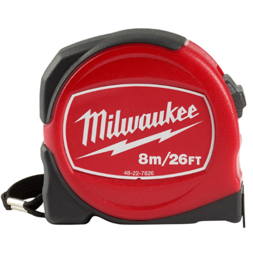MILWAUKEE ตลับเมตร 8 เมตร/26 ฟุต รุ่น 48-22-7826 ความแม่นยำการวัด มาตรฐาน JIS Class 1 ของแท้100%