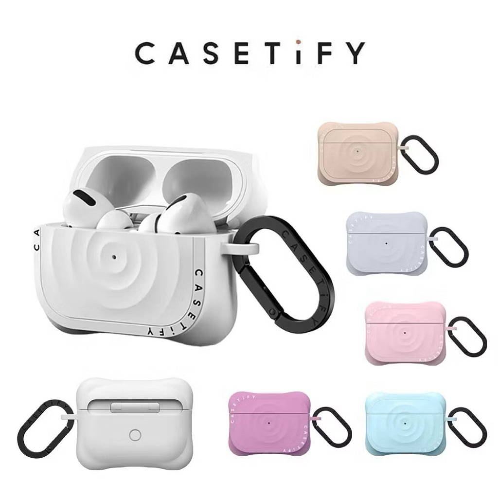 CaseTifg Ripple หูฟังกันกระแทกซิลิโคนเหลวสําหรับ AirPods 4  Pro3 AirPods Pro/Pro2 ปลอกปกป้องพร้อมพวงกุญแจ